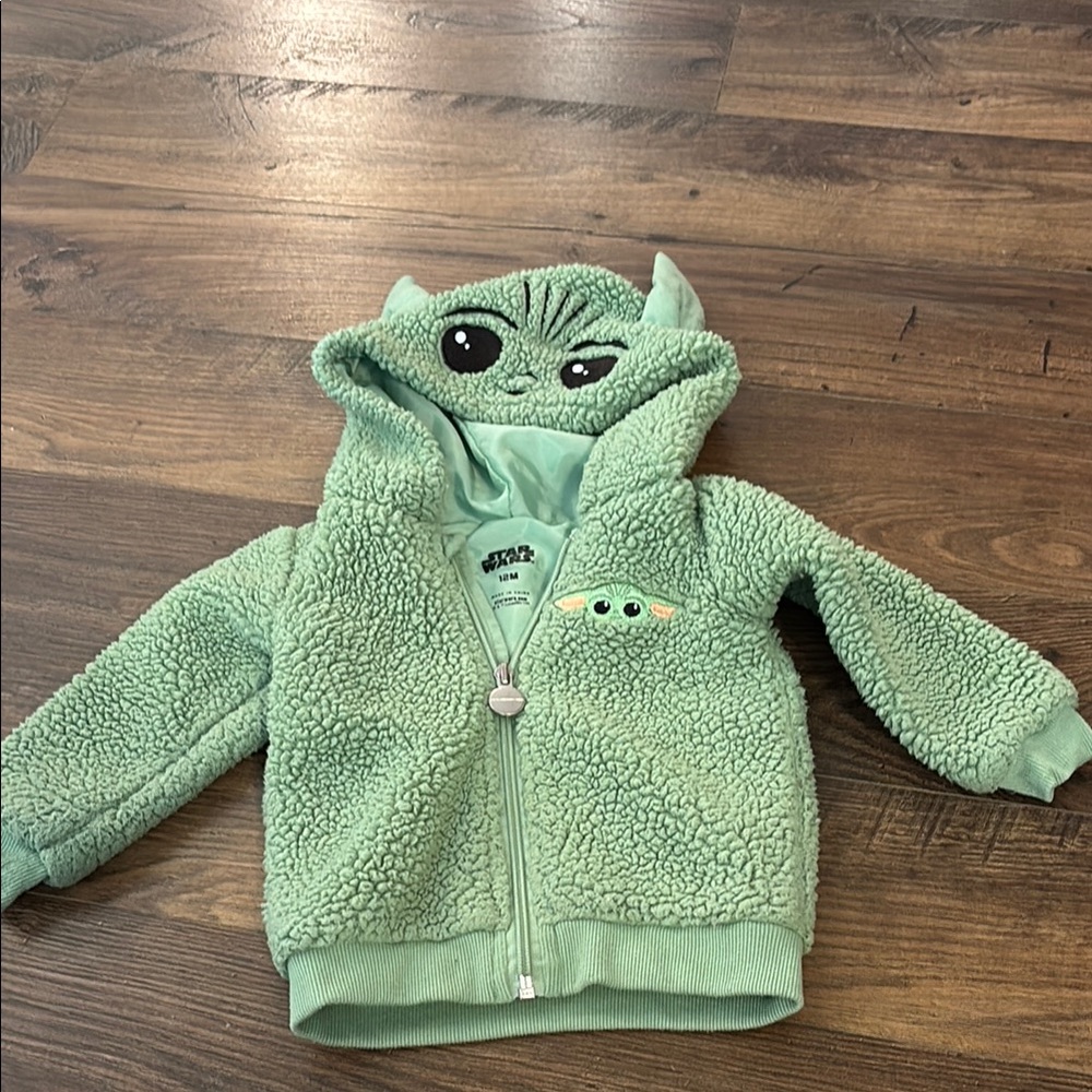 Green Baby Yoda Fleece Hoodie